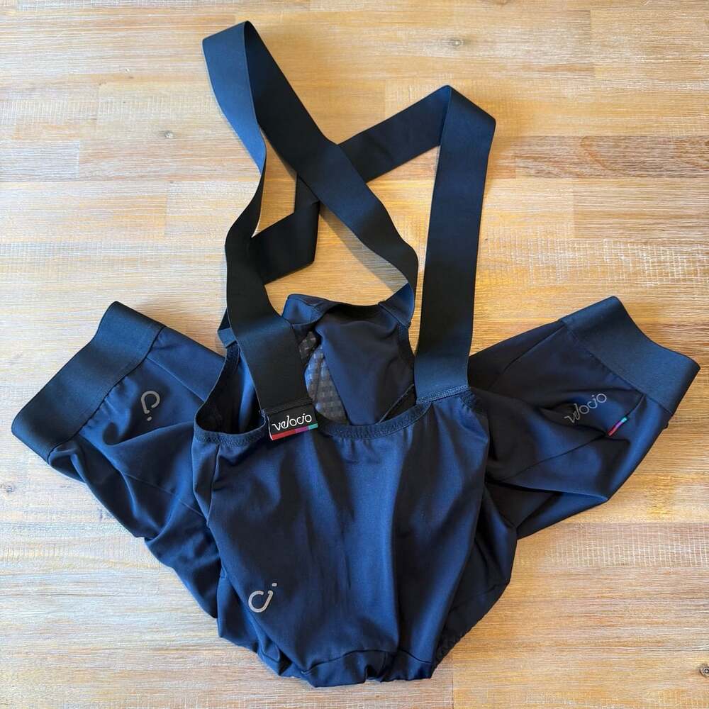 Velocio Mens Signature Cycling Bib Shorts Size Medium M Black Handmade In Italy